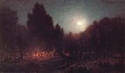 Sanford Robinson Gifford Night Bivouac of the Seventh Regiment New York at Arlington Heights,Virginia painting